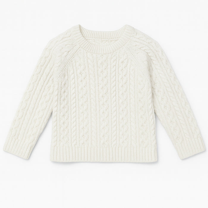 MC Girl White Knitted Gliterish Sweater