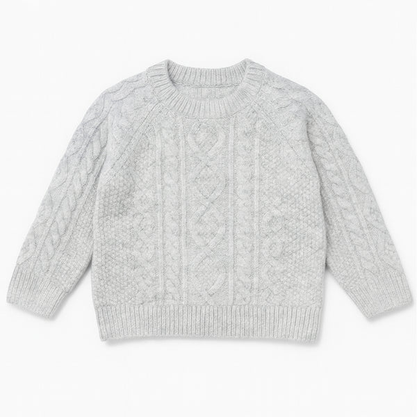 MC Silver Cable Crew Knitted Sweater