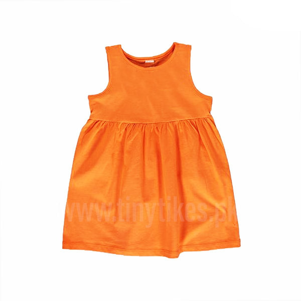 NXT Short Sleeves Jersey Organic Cotton Orange Top Dress - TinyTikes.pk