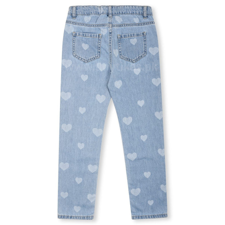 N IT Sky Denim Pants For Girls With Heart Printed - TinyTikes.pk