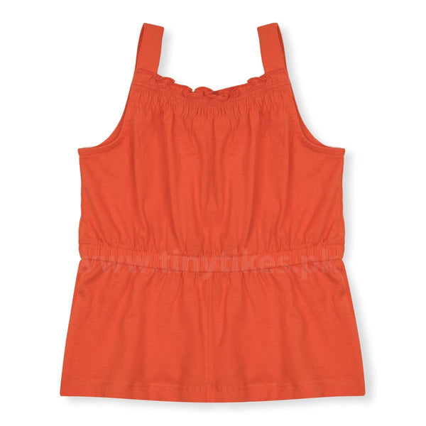 AN KO Sleeveless Soft Organic Cotton Jersey Orange Top - TinyTikes.pk