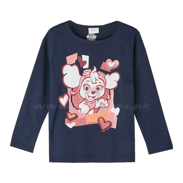 SOLIVER Soft Cotton Jersey Navy Blue With Paw Petrol Printed T-Shirt - TinyTikes.pk