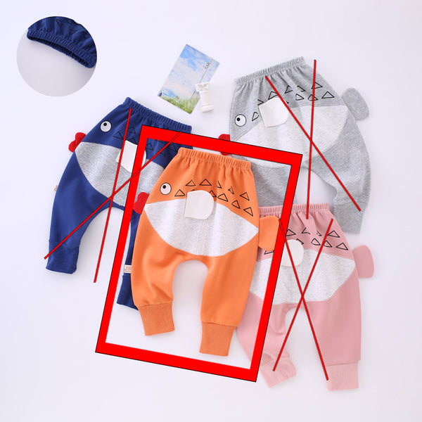 Boy Orange Color Fish Design Trouser