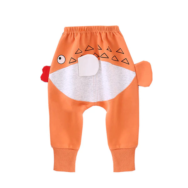 Boy Orange Color Fish Design Winter Trouser