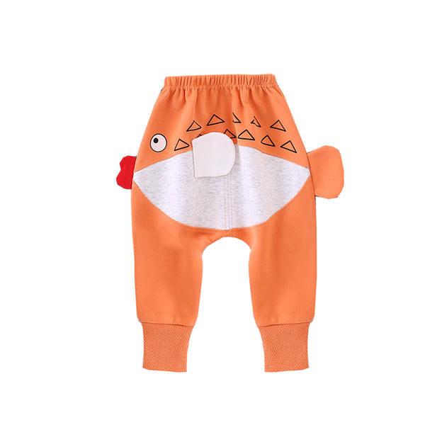 Boy Orange Color Fish Design Winter Trouser