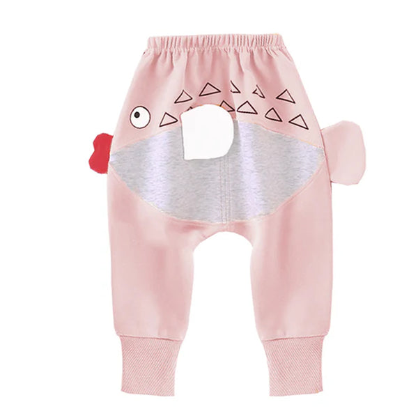Girl Peach Color Fish Design Trouser