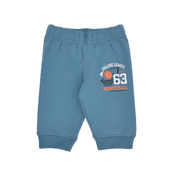 KC7 Boy Sky Blue 63 Basketball Printed Inner Fleece Trouser