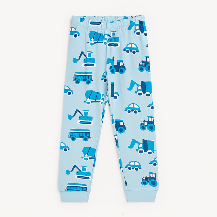 Sky Blue Multi Vehicle Printed Trouser