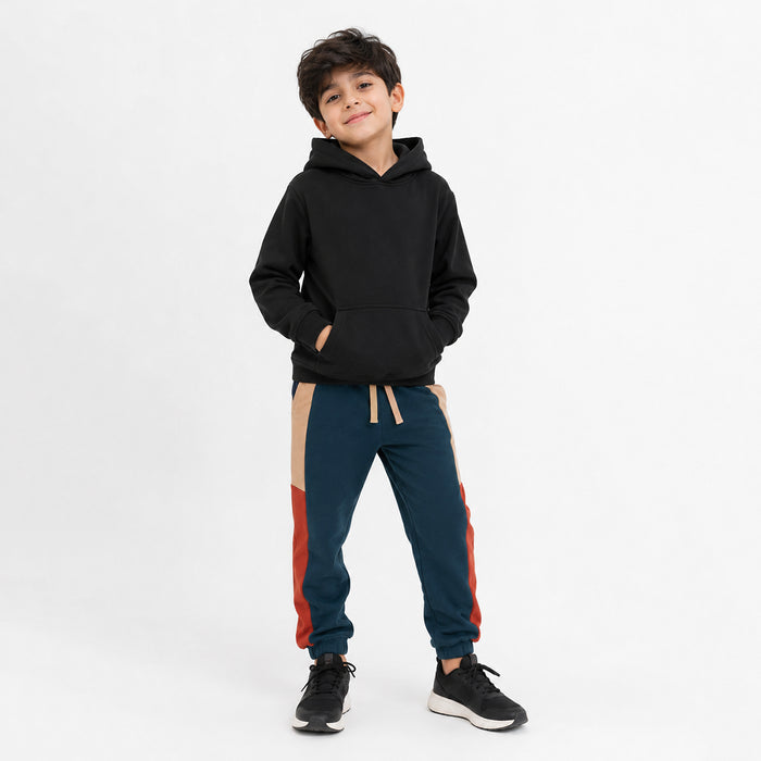 Boy Zinc Inner Fleece Skin And Mahroon Stip Trouser