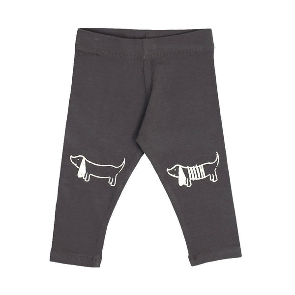 Girl Grey White Dog Print Tight