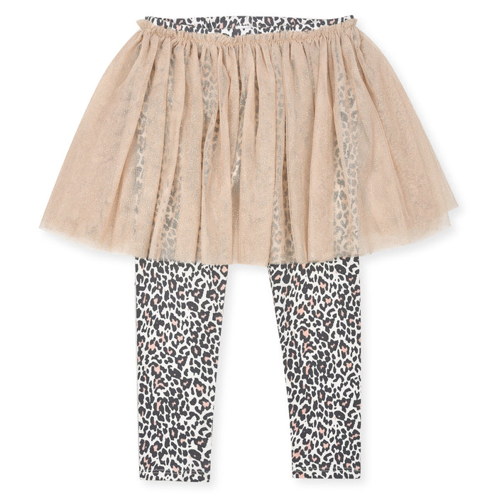 Girl Leopard Printed Capri With Glirteresh Net