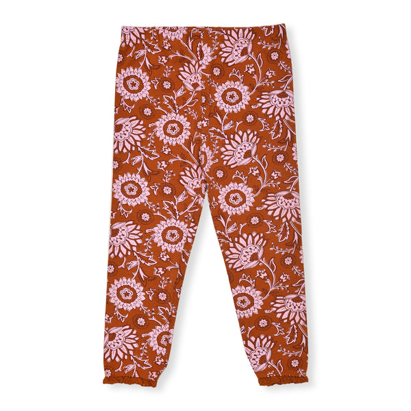 Imported Soft Cotton Jersey Brown With Floral Printed Tights