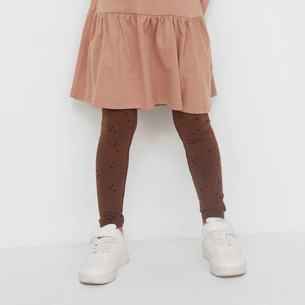 HM Girl Brown Black Dots Printed Tights