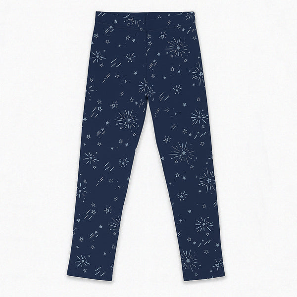 Palo Mino Girl Blue With Glitrish Stars Printed Tights