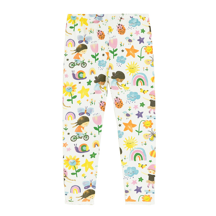 TU Girl Off-white Printed Capri