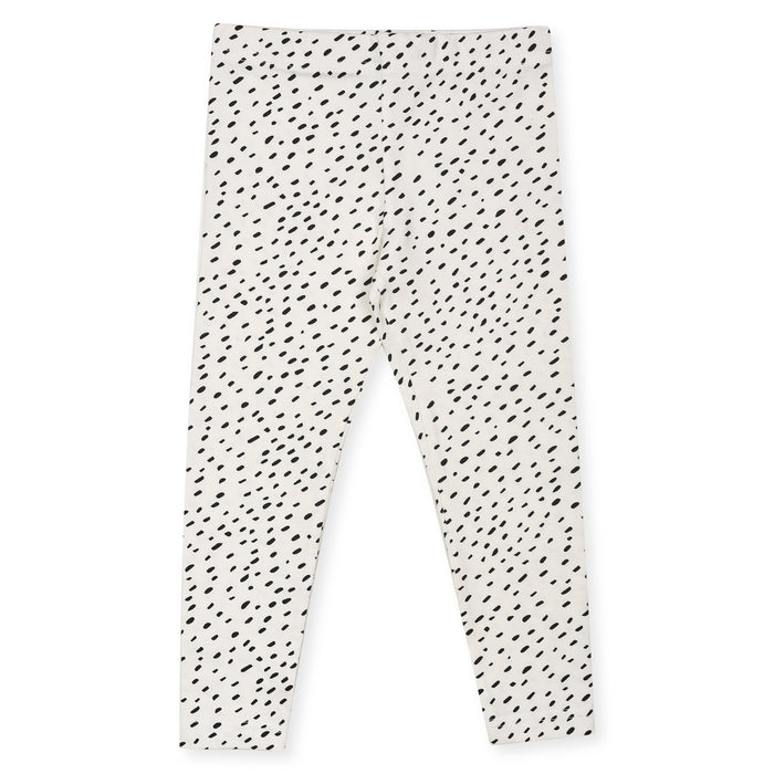 PRM White Tights With Black Dotted Print