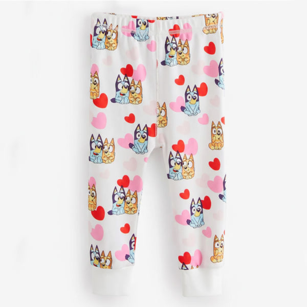 DSN Girl White Bluey Character With Heart Printed Trouser