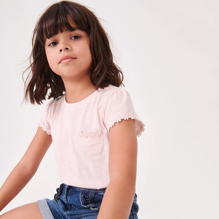 NXT Girl Flowers Patch Baby Pink Top