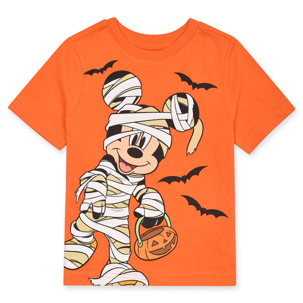 DSN Girl Orange Mickey Mouse Printed T-Shirt