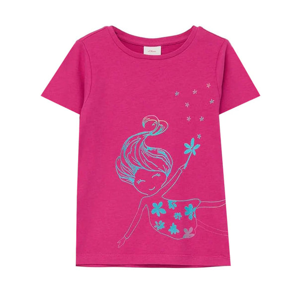 SOLIVER Girl Pink Glitteriesh Doll Printed T-Shirt