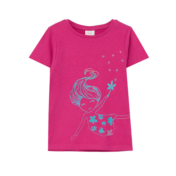 SOLIVER Girl Pink Glitteriest Doll Printed T-Shirt