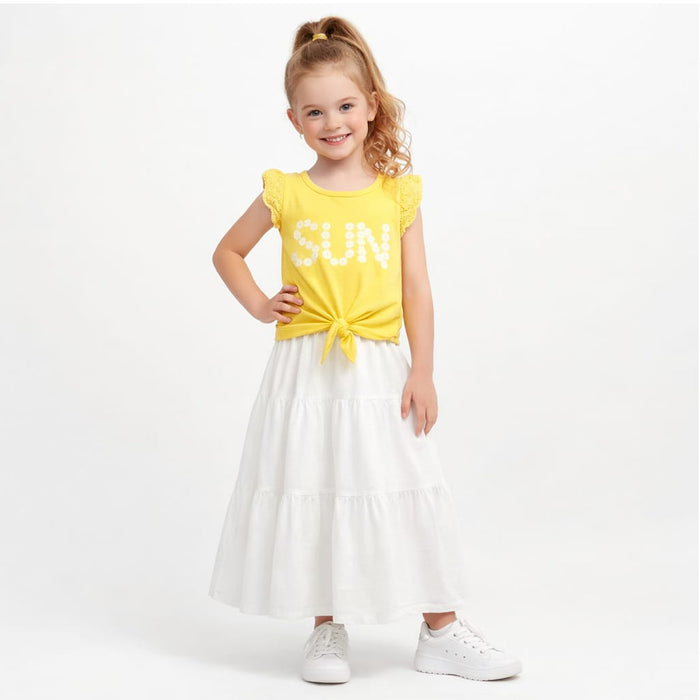 FS Girl Yellow Flowers Embroidery Top