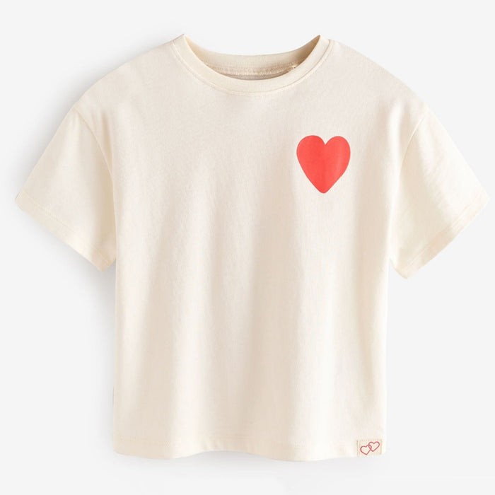 NXT Girl Red Heart Short Sleeve Beggy T-Shirt