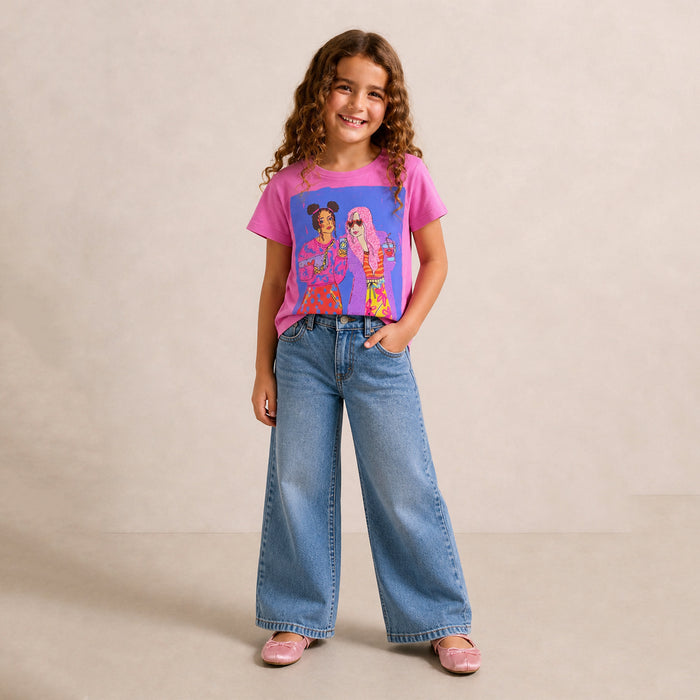 TU Girl Pink Reverseibale Sequence T-Shirt