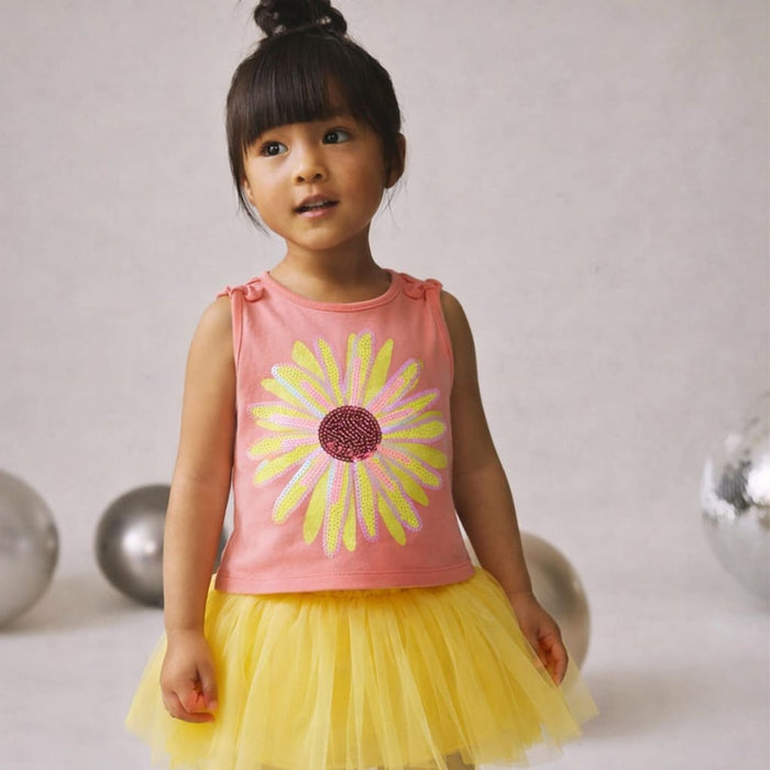 Girl Peach Flower Sequance Sando
