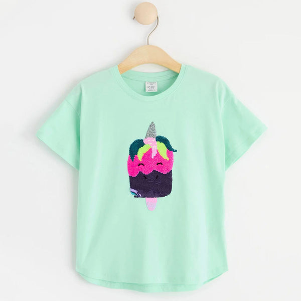 LDX Girls Green Baggie Reversible Sequence T-Shirt