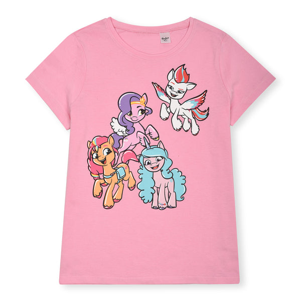 Girl T Pink Baby Unicorn Print T-Shirt