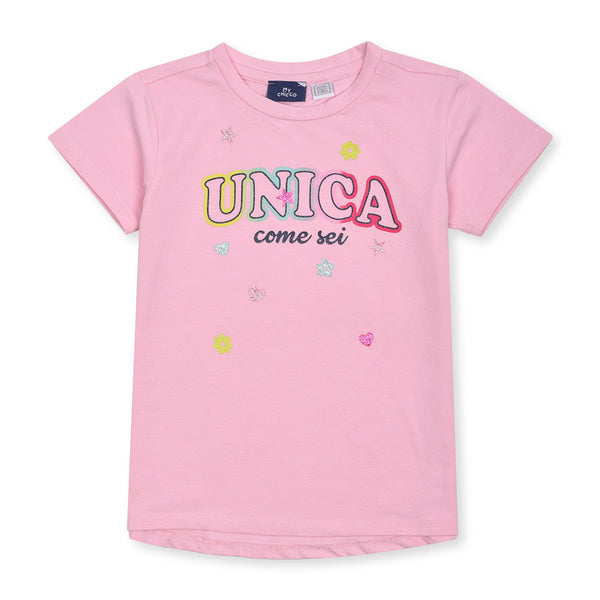 Girl T Pink Unica Come Sei Print T-Shirt