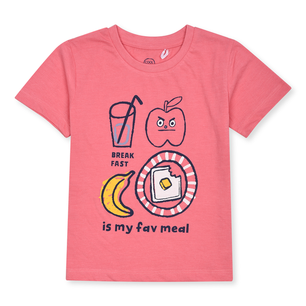 CC Girl T Pink Break Fast Printed T-Shirt