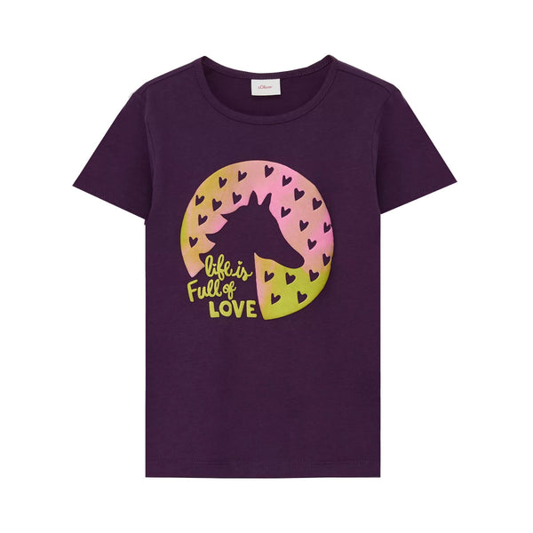 SOLIVER Girl Horse Embossed Purple T-Shirt
