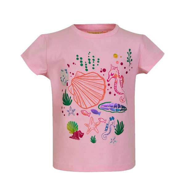 Pink T-shirt Sea Animal Glittrish Print