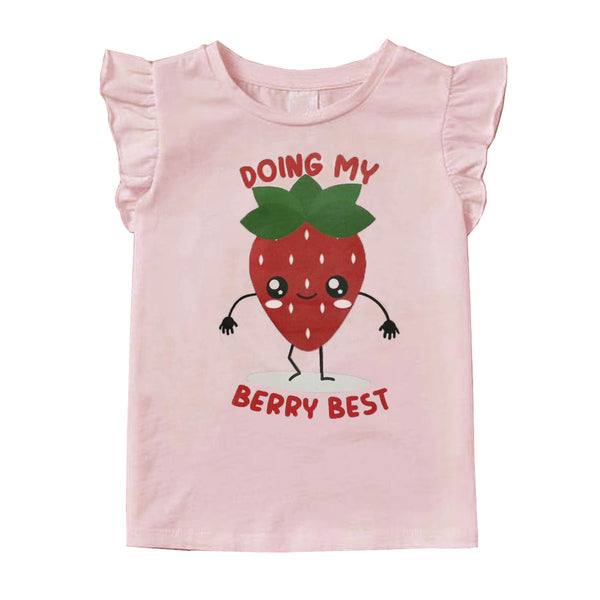 Girl T-Pink Strawberry Design T-Shirt