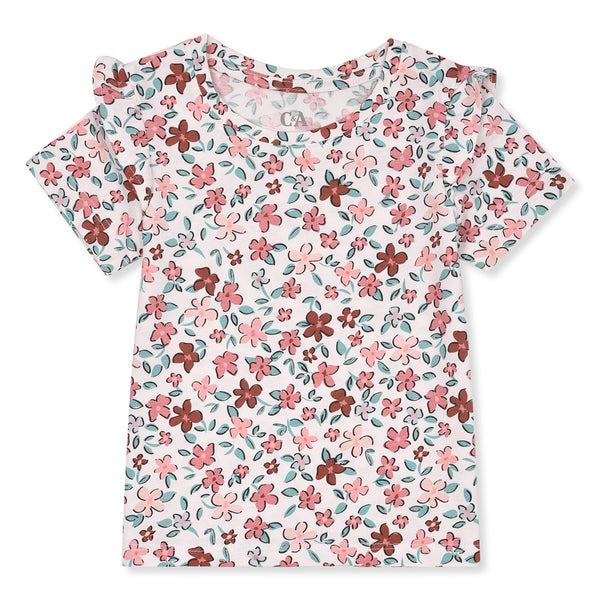 CA Girl Flower Printed T-Shirt