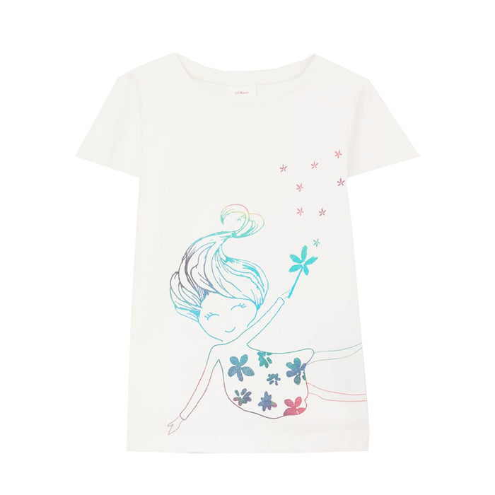 SOLIVER Girl White Glitteriesh Doll Printed T-Shirt