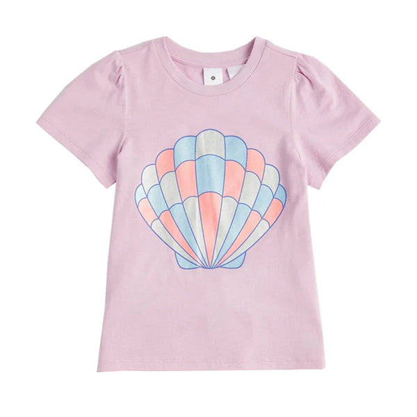 Kids Girl Sea Shell Printed T-Shirt