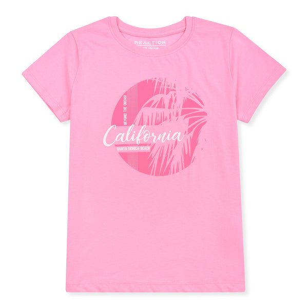 RE ACTION Girl Pink California Printed T-Shirt