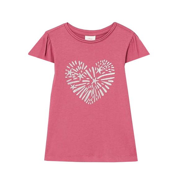 SOLIVER Girl Glittery Hearth T-Shirt
