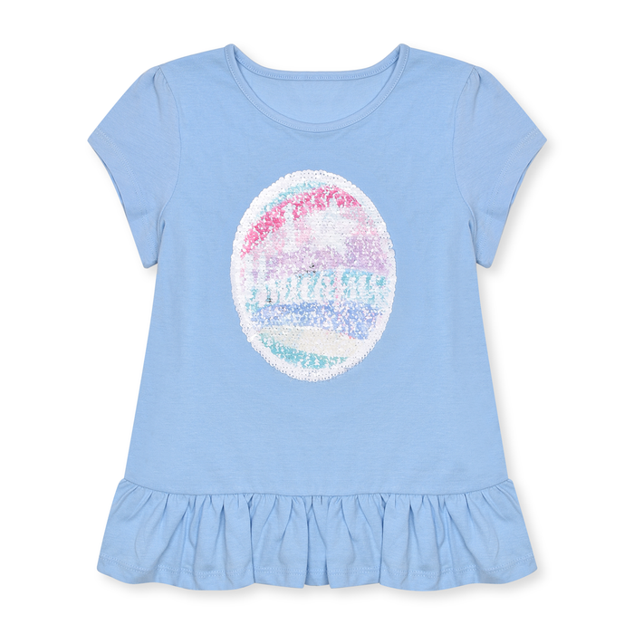 Palo Mino Girls Blue Sequence Unicorn Top