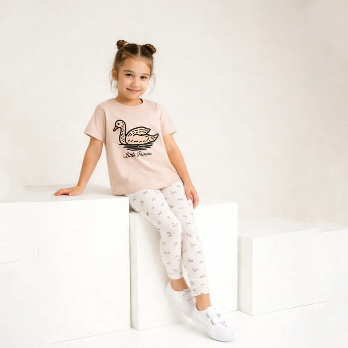Girl Duck Embossed Brown T-Shirt