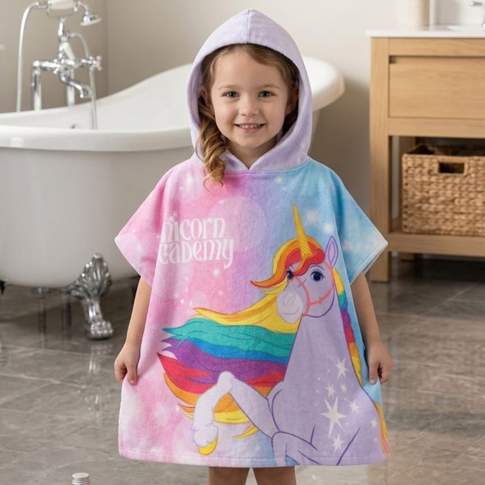 Unicorn Printed Poncho For Kids Bath & Beach