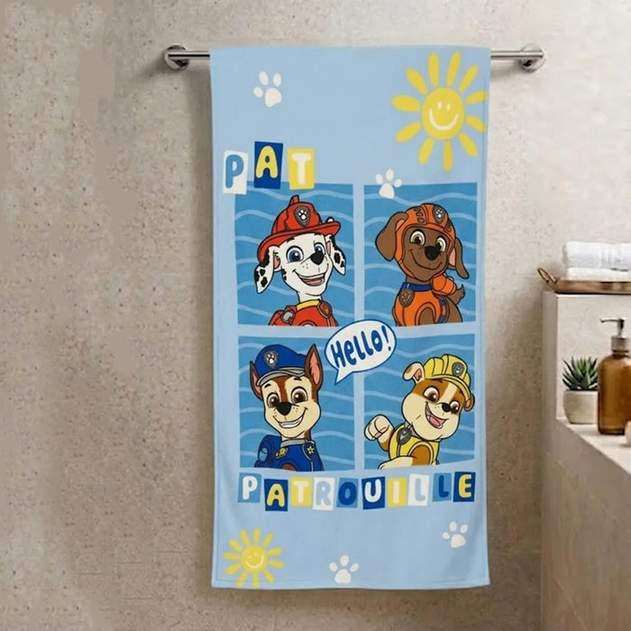 Paw Petrol Character Printed Blue Kids Wash Towel
