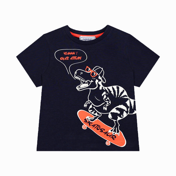 Boy Purple T-Shirt Dino Print