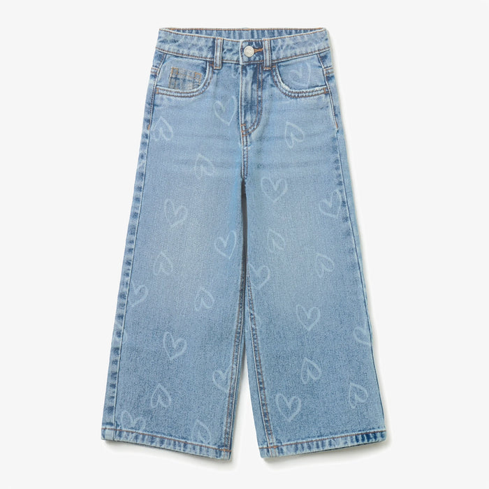 Dopo Girl Blue White Heart Printed Pant