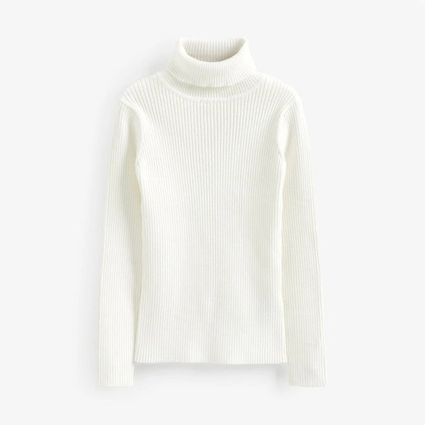 KD Girl Roll Neck Off White Jumper