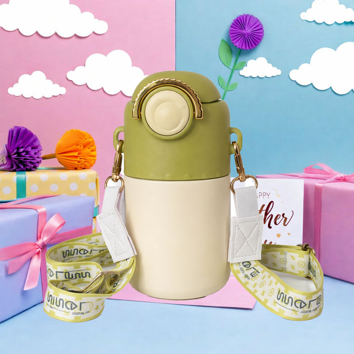 Green and Cream Vaccum Flask Water Bottle