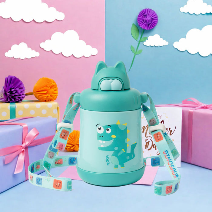 Green Dino Vaccum Flask Water Bottle